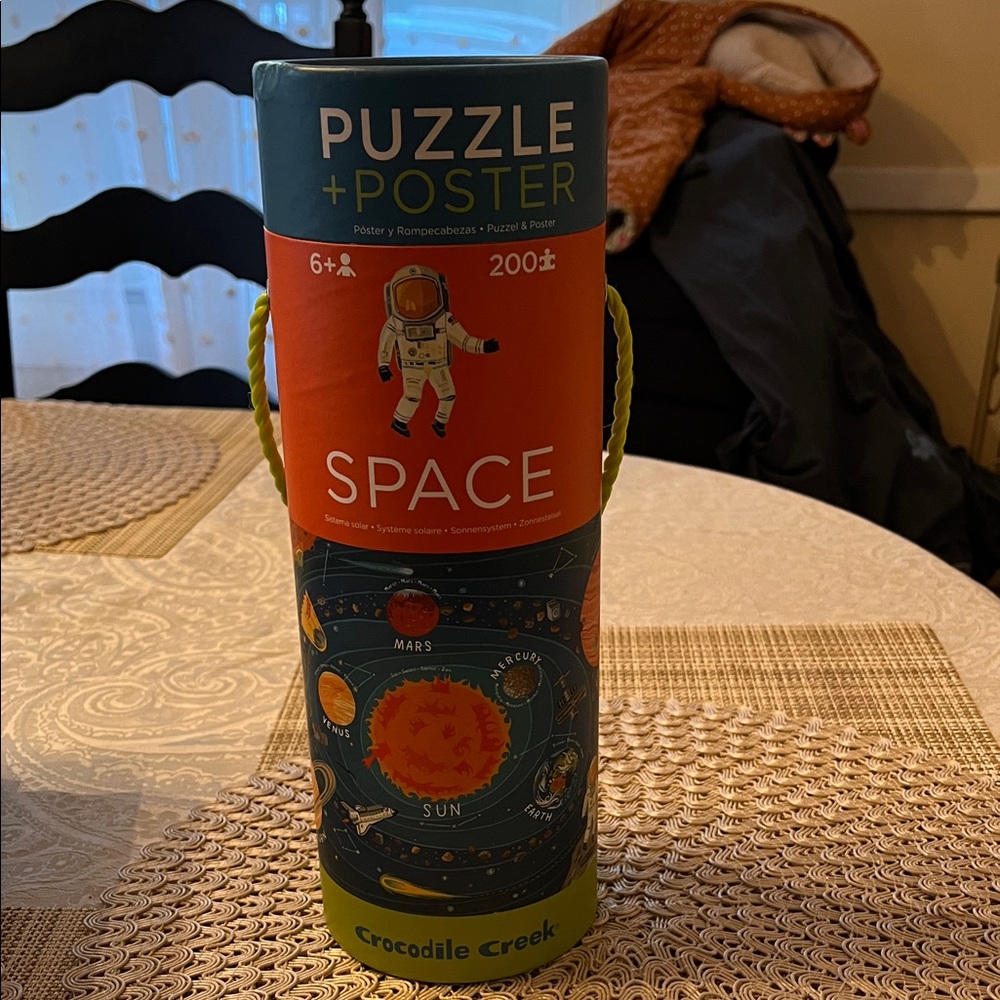 Space Explorer Puzzle & Poster - Blue and Orange